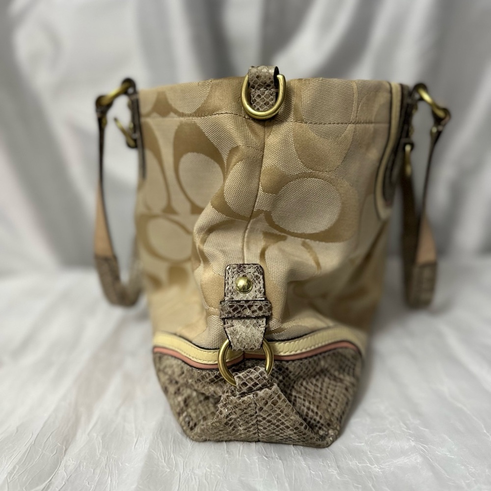 Coach tan and python bag - Picture 8 of 10